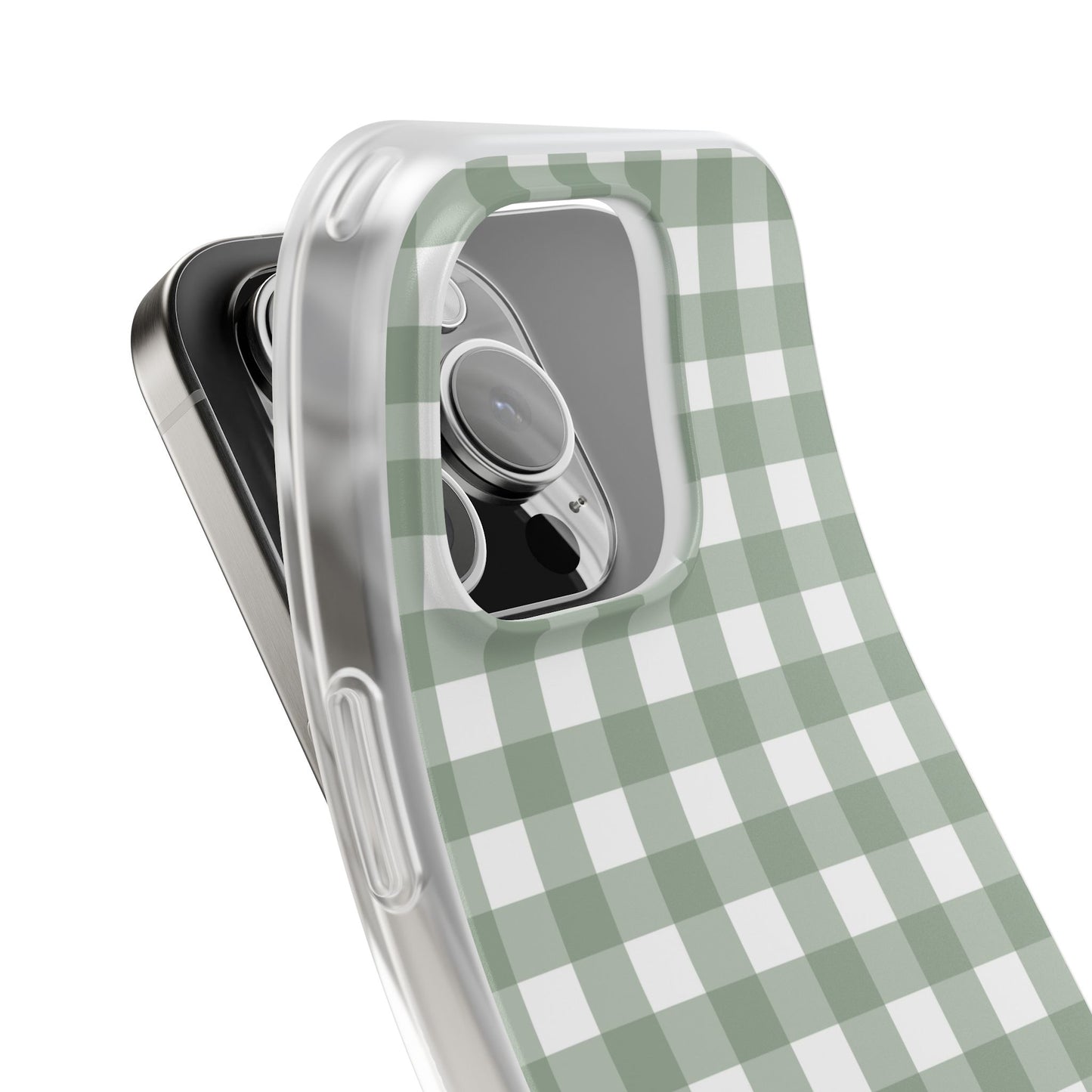 Sage Green Gingham Flexi Case