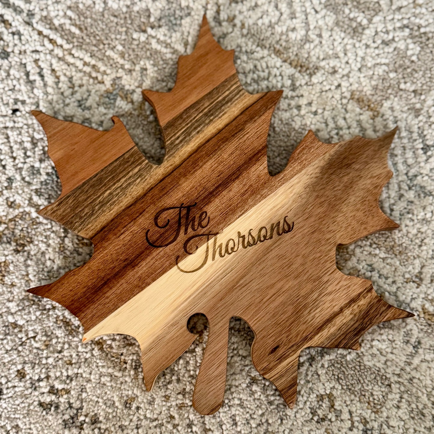 Personalized Leaf Cheese Board