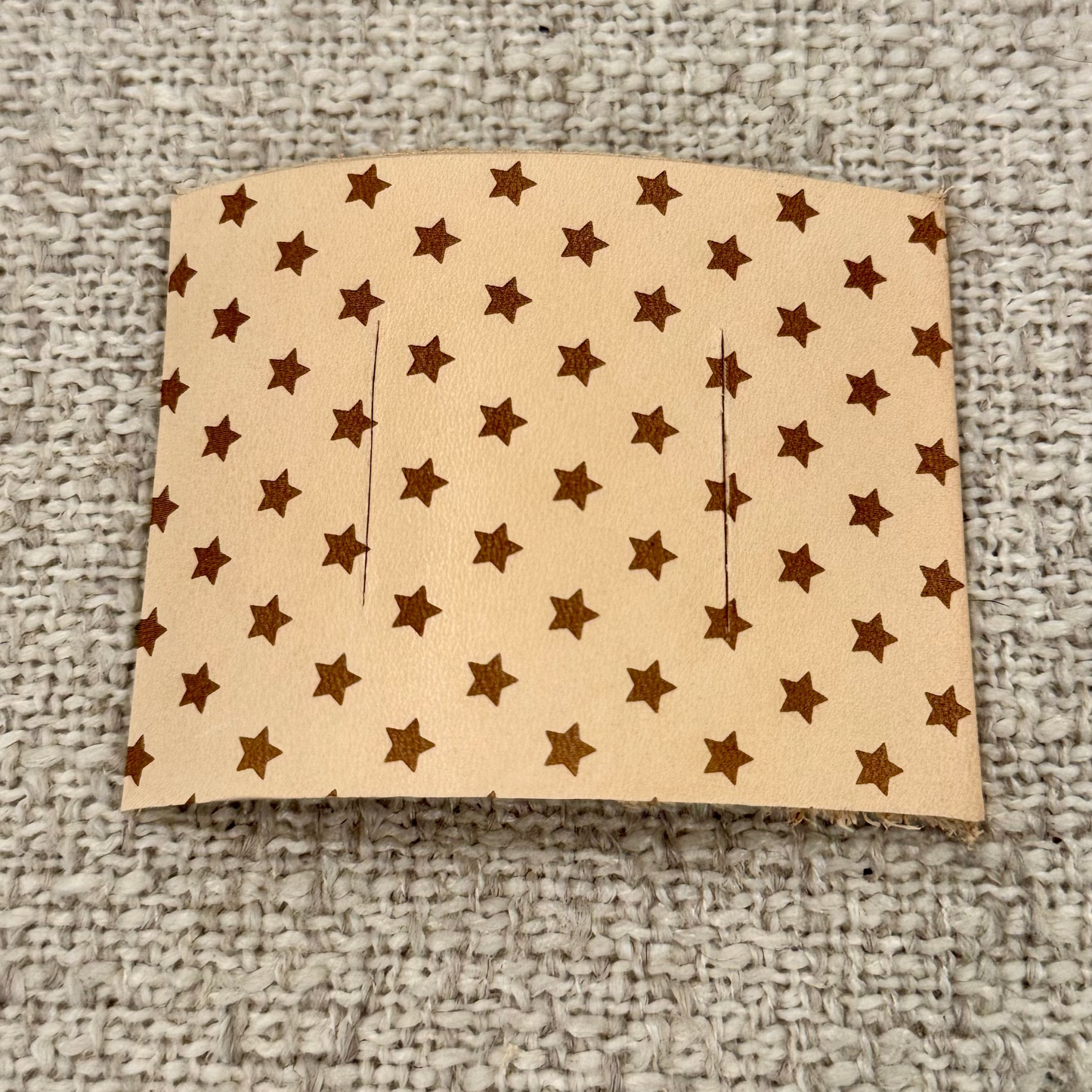 Light Brown Leather Piece - Stars
