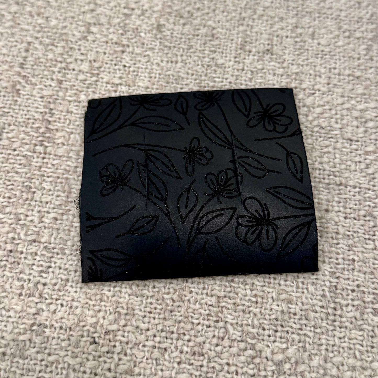 Black Leather Piece - Floral