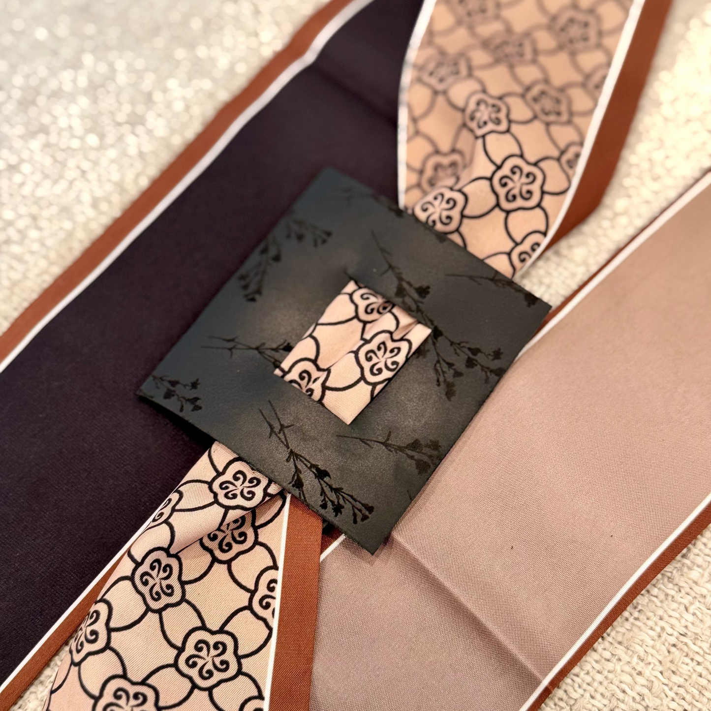 Black & Tan - Black Floral Leather Hair Accessory