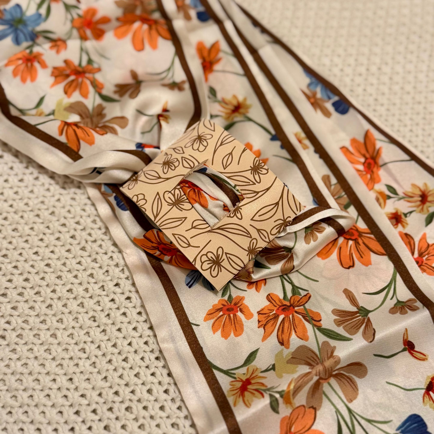 Ava Floral Leather Hair Piece