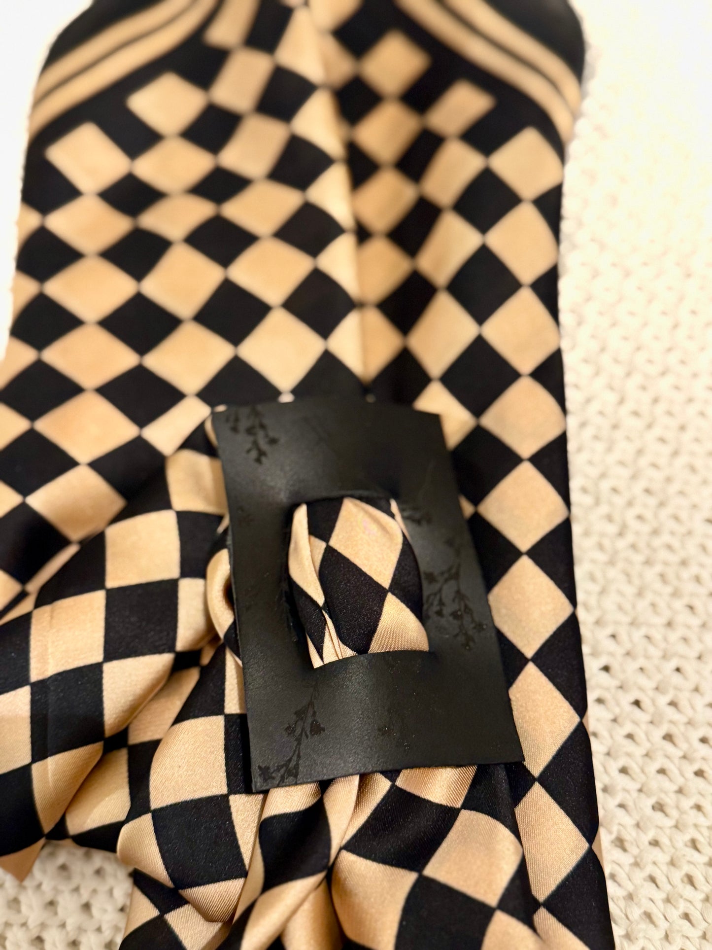 Checked & Floral Leather Hair Piece
