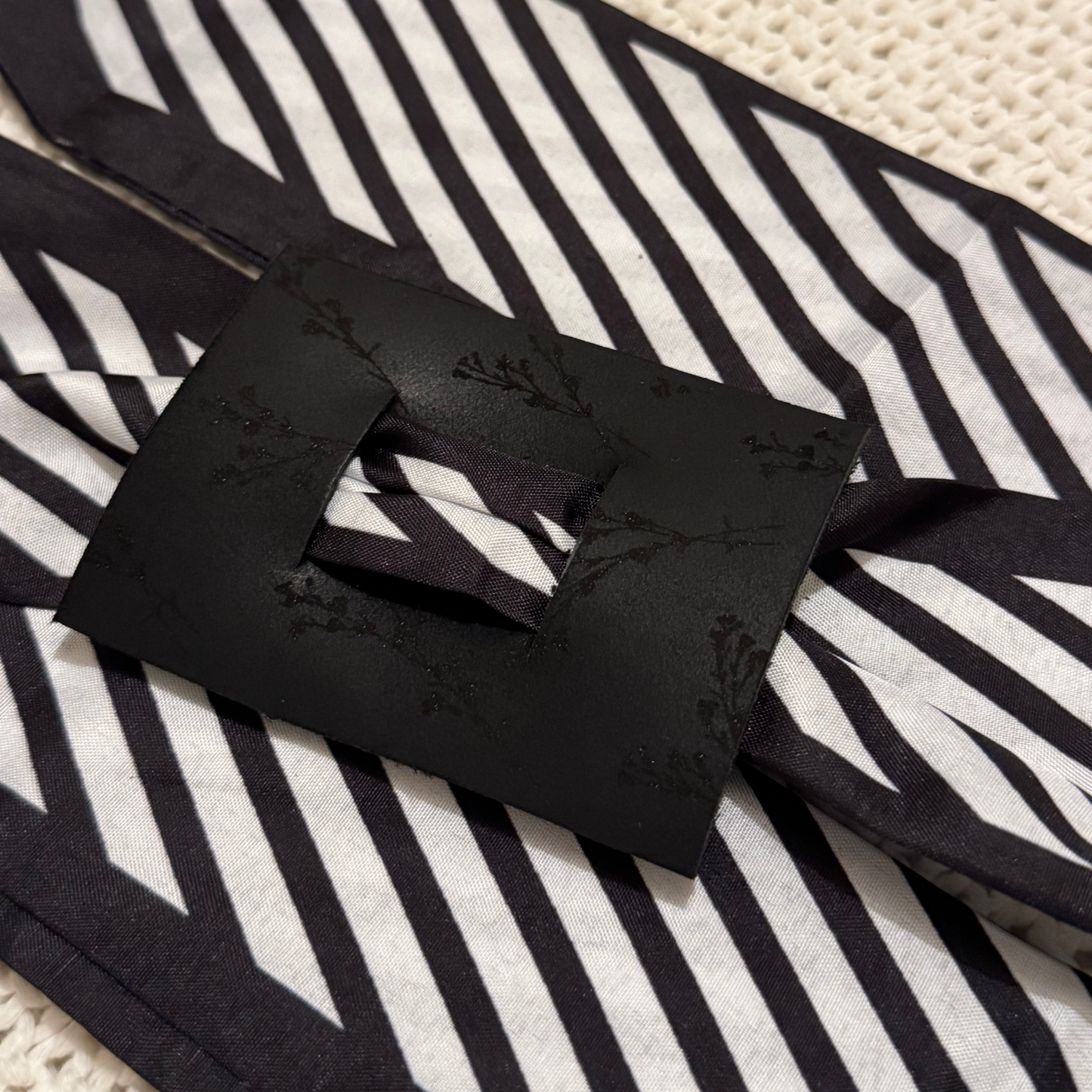 Striped & Floral Leather Hair Piece