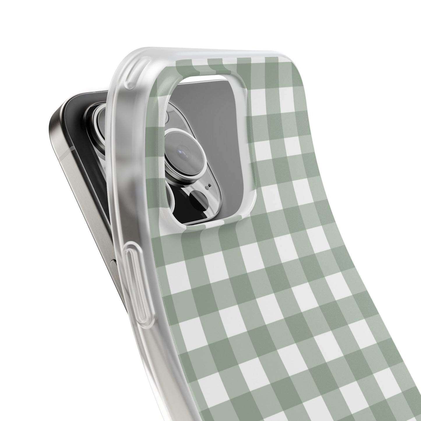 Sage Green Gingham Flexi Case