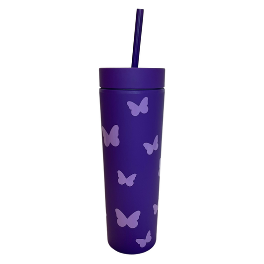 Purple Butterfly Tumbler