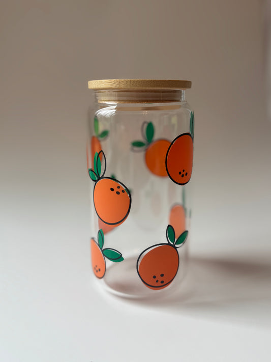 Oranges Glass Cup