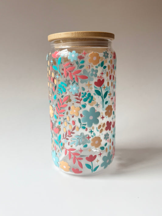 Floral Glass Cup
