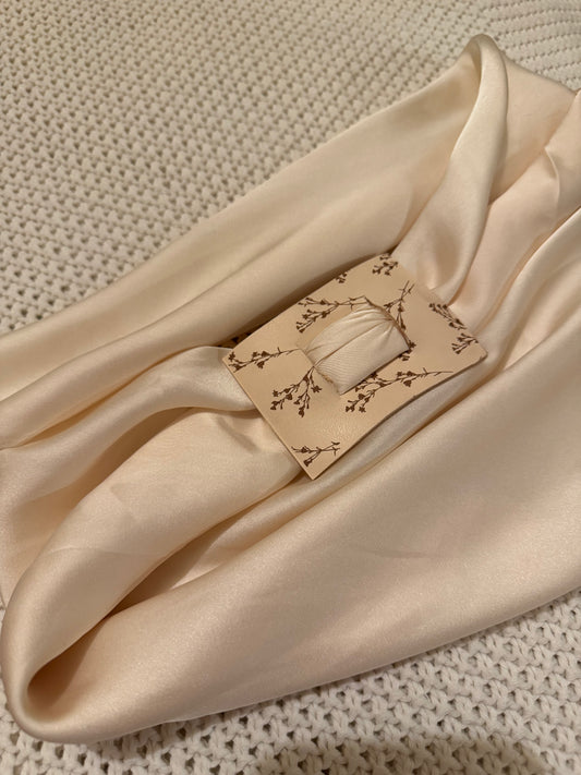 Cream and Floral Stems Leather Hair Piece