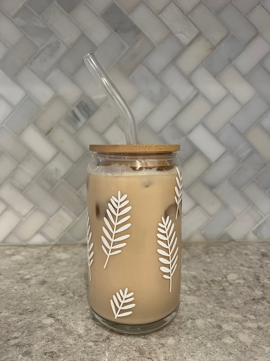 White Fern Glass Cup