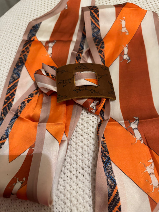 Horses & Floral Leather Hair Piece