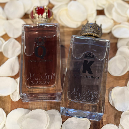 Etched Perfume and Cologne Bottles
