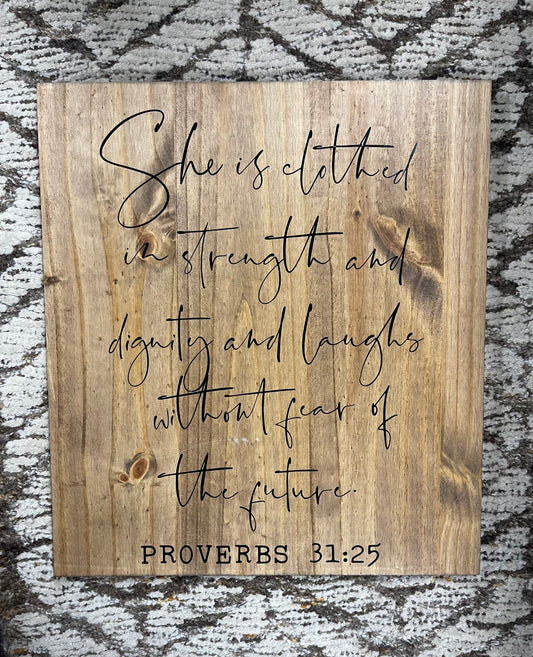 Proverbs 31:25 Sign