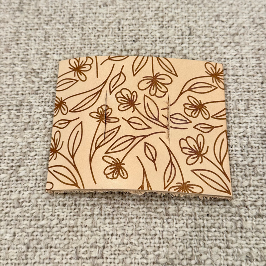 Light Brown Leather Piece - Floral
