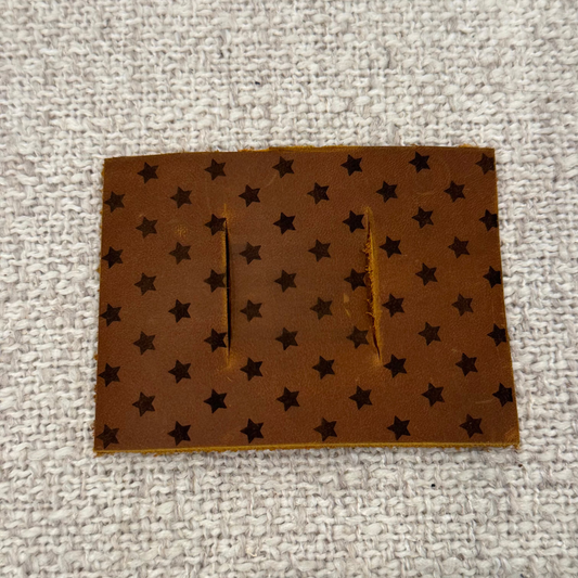 Dark Brown Leather Piece - Stars