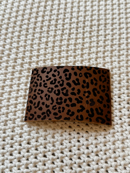 Dark Brown Leopard Leather Piece