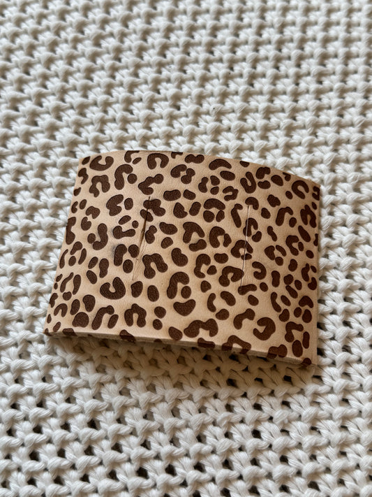 Light Brown Leopard Leather Piece
