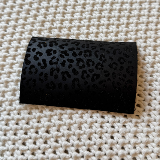 Black Leopard Leather Piece