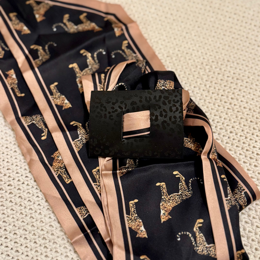 Leopards on Leopard Leather Hair Piece