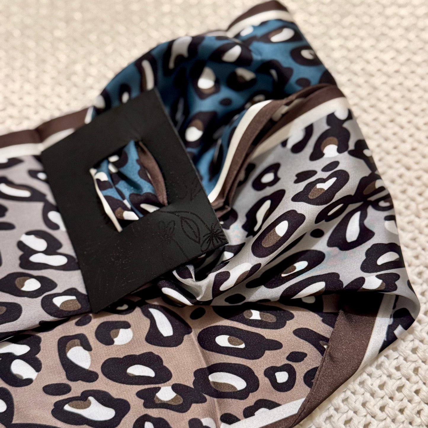 Multi Color Leopard and Floral Leather Piece
