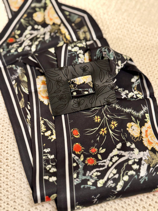 Aria Floral on Floral Leather Hair Piece