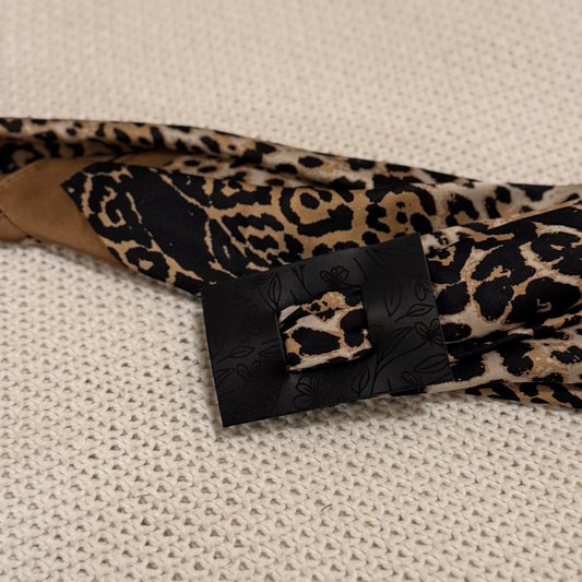 Leopard &  Floral Leather Hair Piece