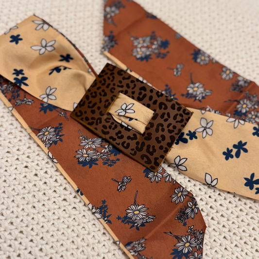 Daisy & Leopard Leather Hair Piece