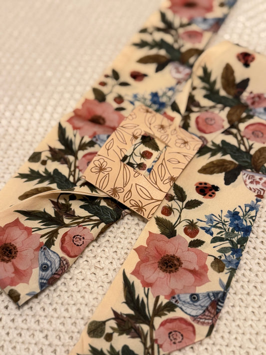 Berry and Floral Leather Hair Piece