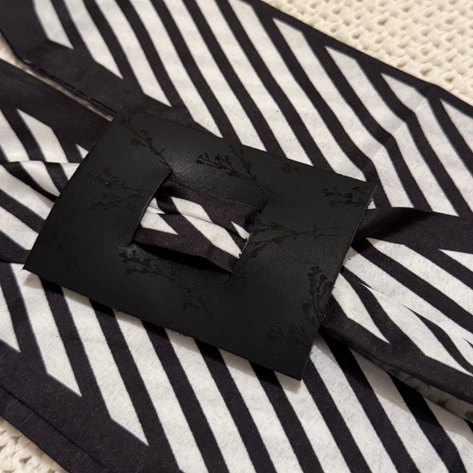 Striped & Floral Leather Hair Piece