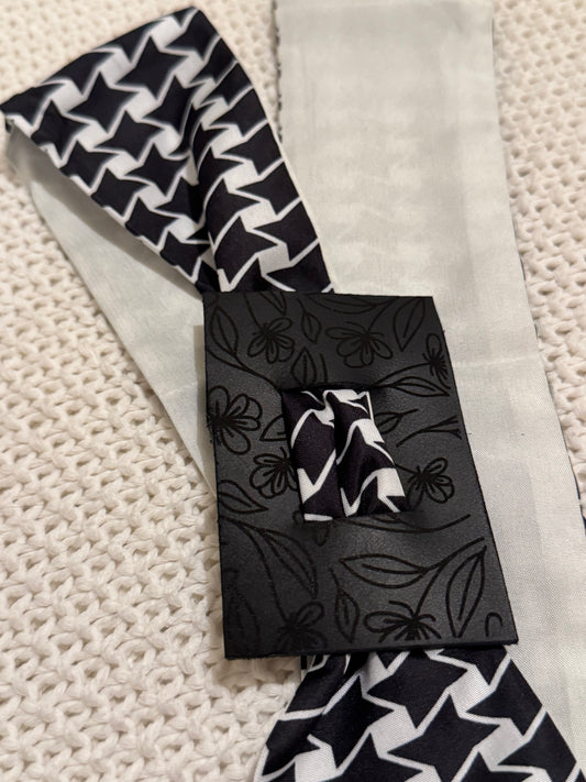 Hallie & Floral Leather Hair Piece
